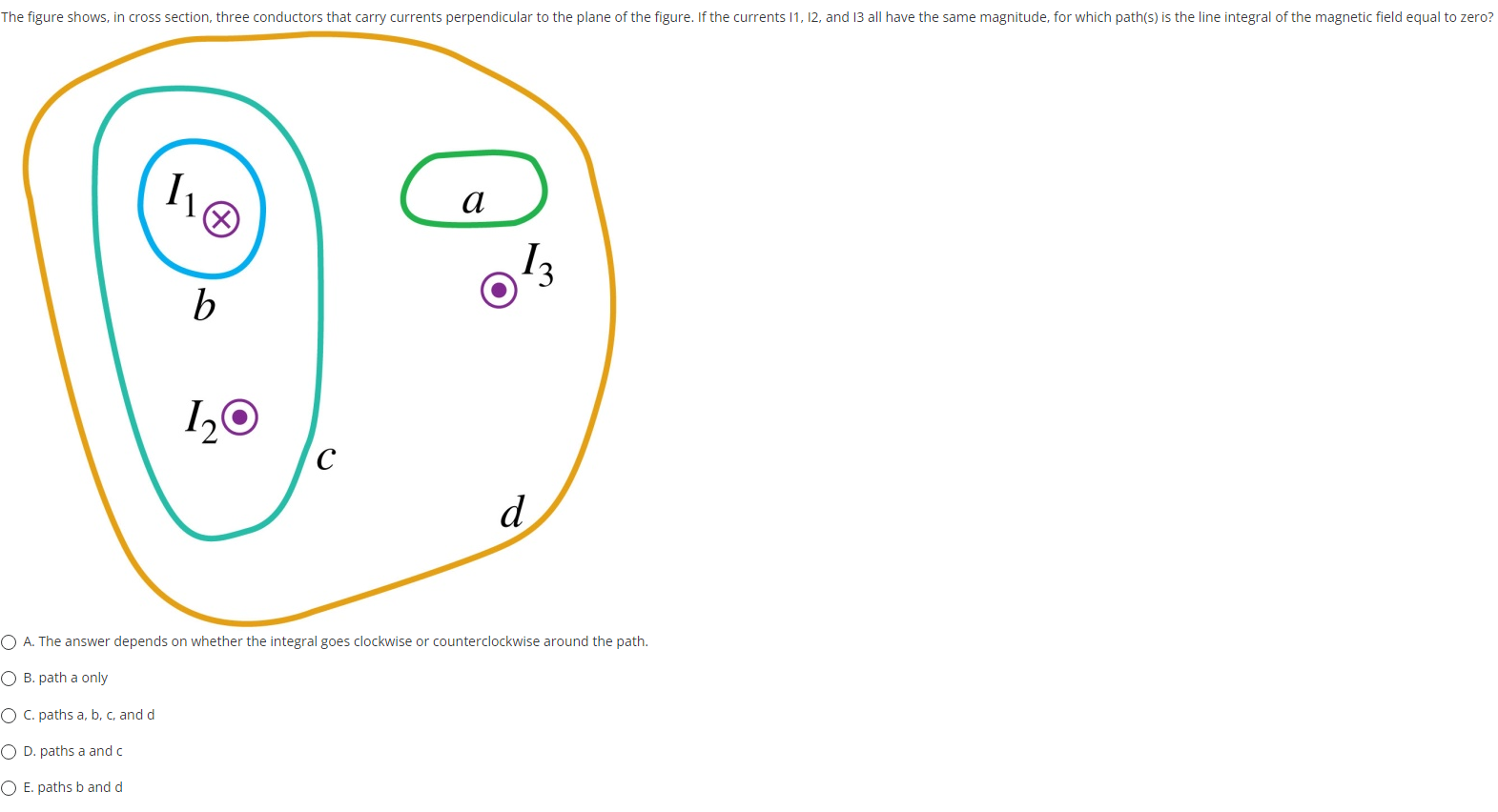 Solved The Figure Shows In Cross Section Three Conductors Chegg