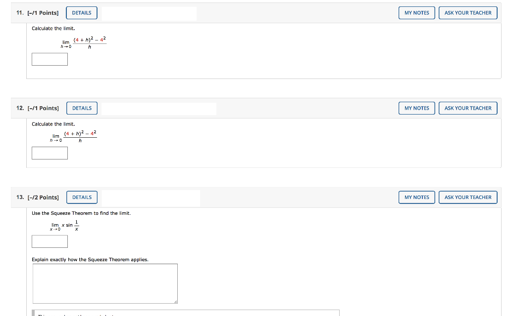Solved 11 1 Points DETAILS MY NOTES ASK YOUR TEACHER Chegg