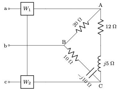 Solved In The Figure The Two Wattmeters Are Connected To An Chegg