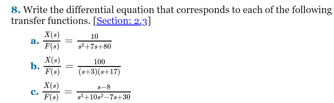 Solved Write The Differential Equation That Corresponds Chegg