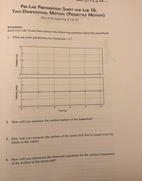 Solved Pre Lab Preparation Sheet For Lab 10 TWo Dimensional Chegg