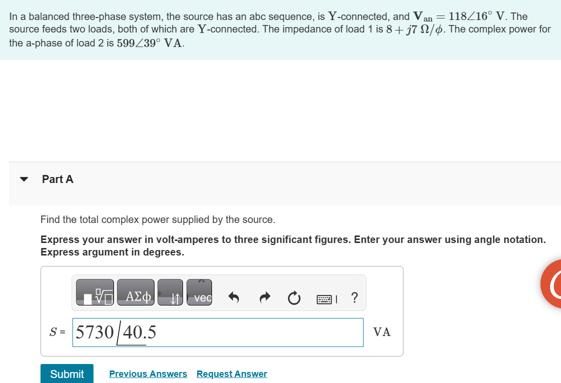 Solved In A Balanced Three Phase System The Source Has An Chegg