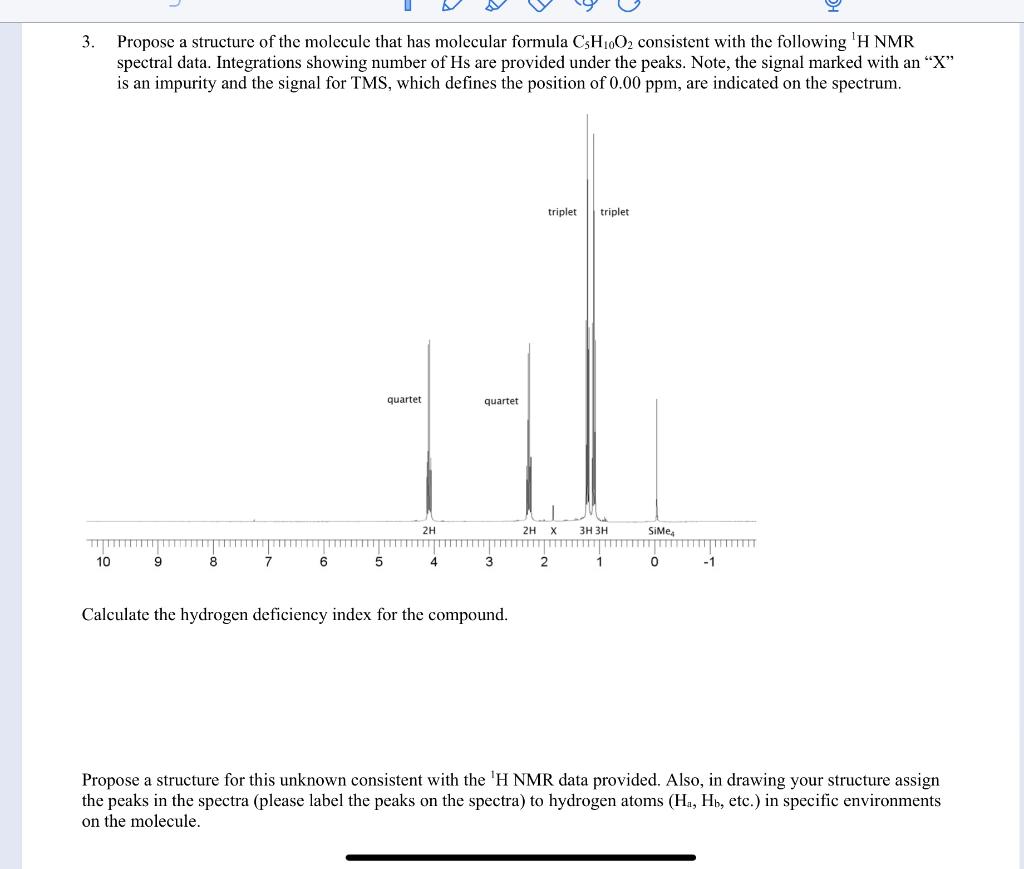 Solved 3 Propose A Structure Of The Molecule That Has Chegg