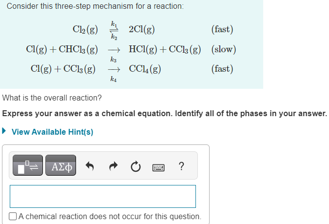 Solved Consider This Three Step Mechanism For A Chegg