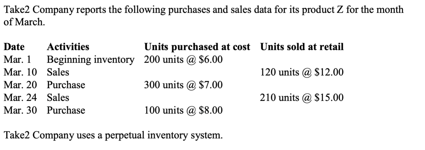 Solved A Determine The Cost Assigned To Ending Inventory Chegg