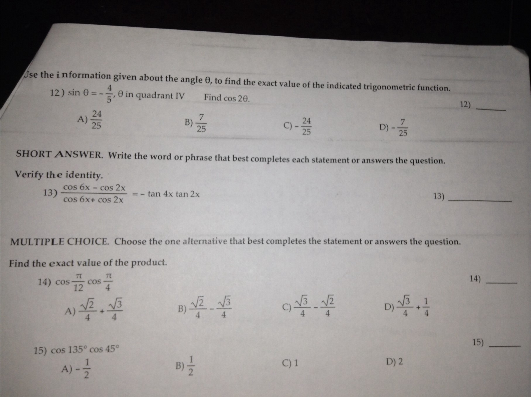 Help with calculus homework