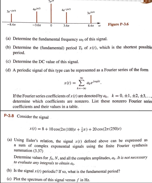 Solved a Determine the fundamental frequency ω0 of this Chegg