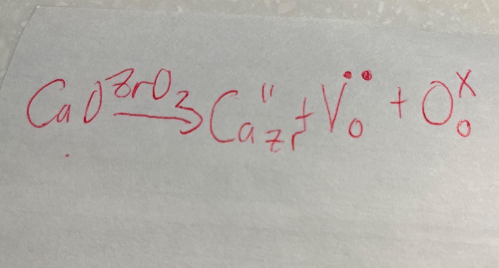 Solved The Substitution Defect Reaction For A Small Amount Chegg