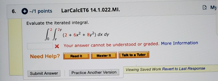 Solved My Points Larcalcet Mi Evaluate Chegg