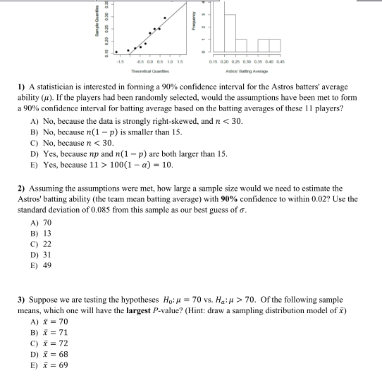 Solved Theoretical Quantlos 1 A Statistician Is Interested Chegg