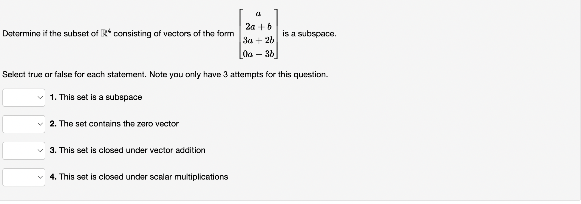 Solved Determine If The Subset Of R Consisting Of Vectors Chegg