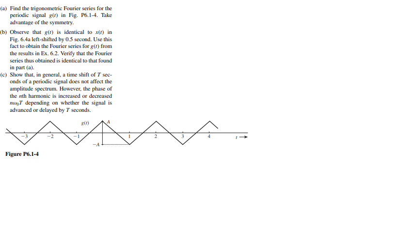 Solved A Find The Trigonometric Fourier Series For The Chegg