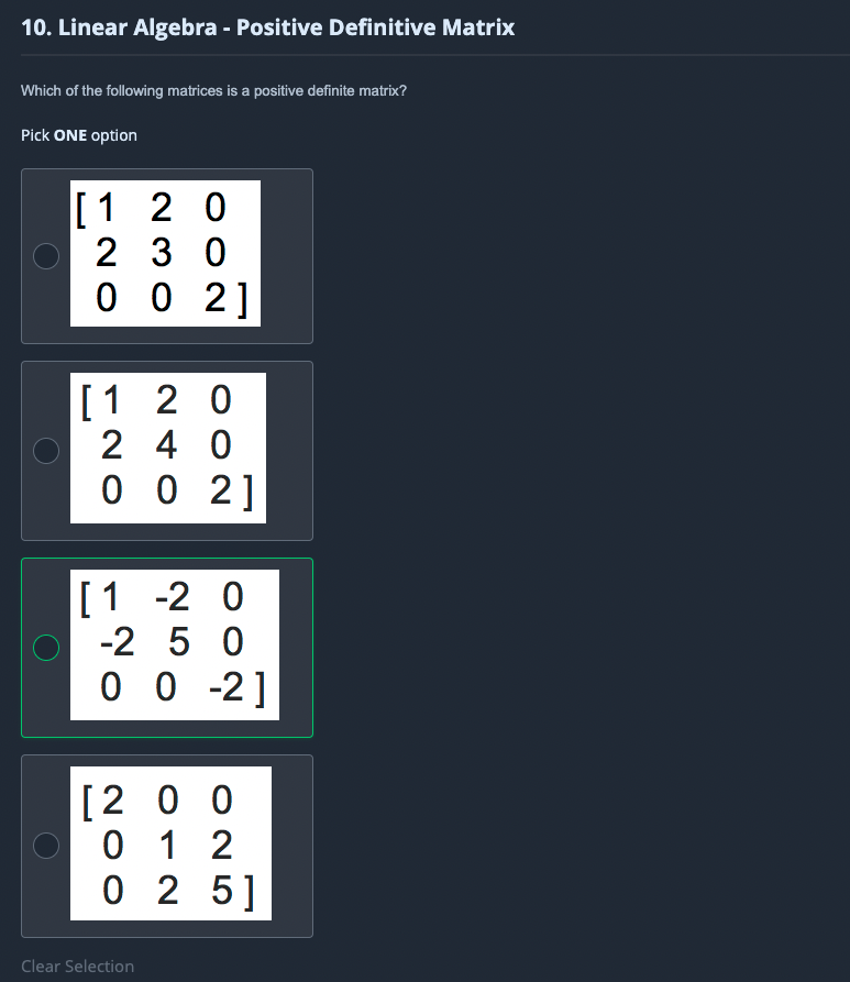 Solved Linear Algebra Positive Definitive Matrix Which Chegg