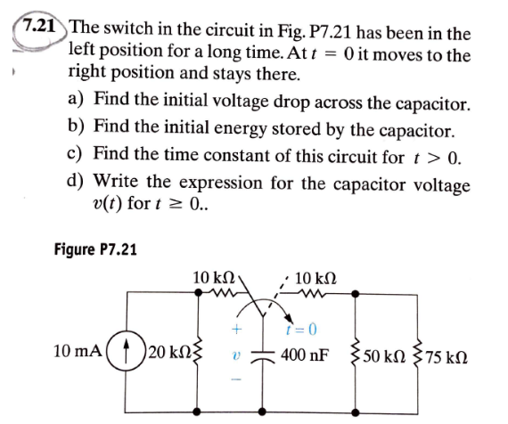 Solved The Switch In The Circuit In Fig P Has Been Chegg