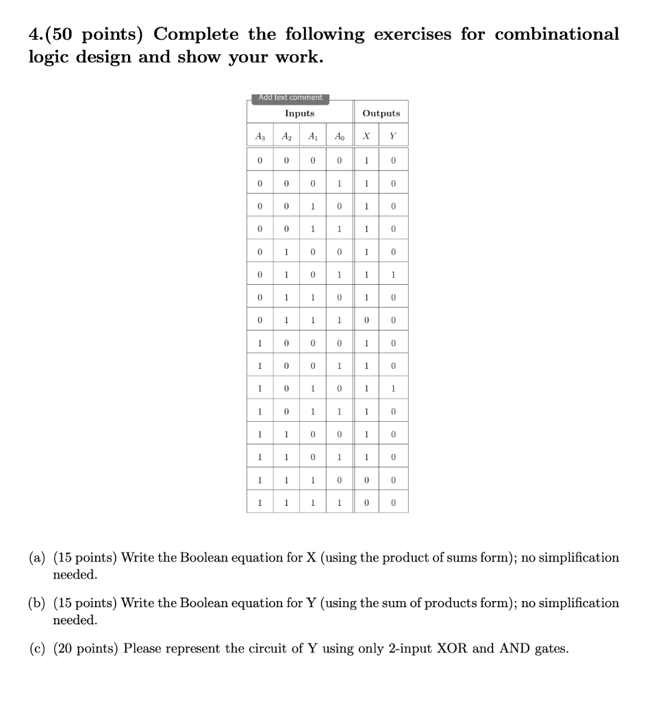 Solved Points Complete The Following Exercises For Chegg