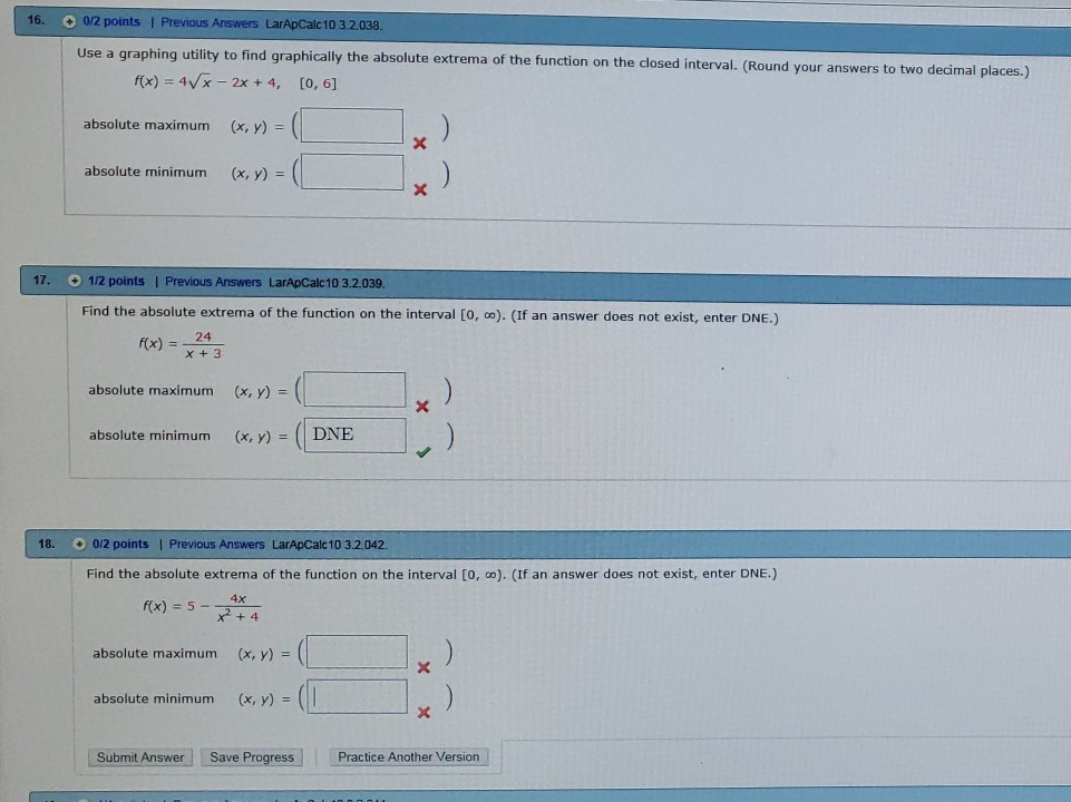 Solved Points Previous Answers Larapcalc Chegg