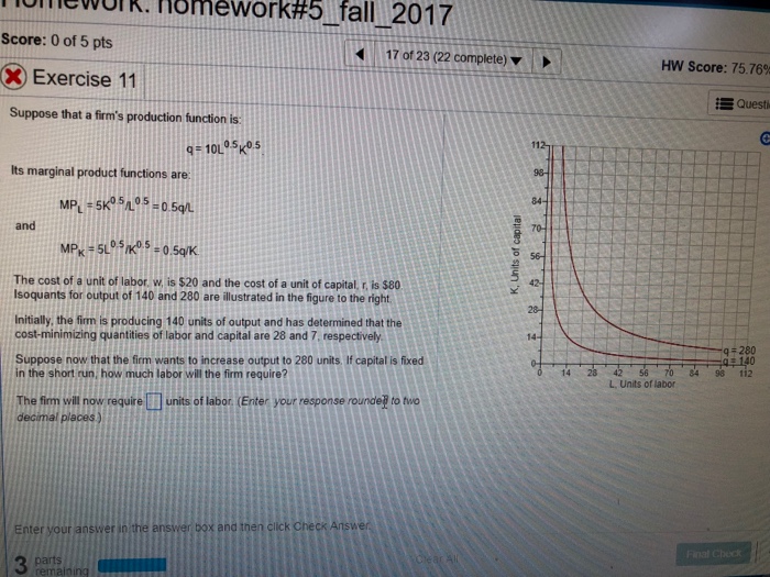 Solved EXercise 11 Suppose That A Firm S Production Function Chegg