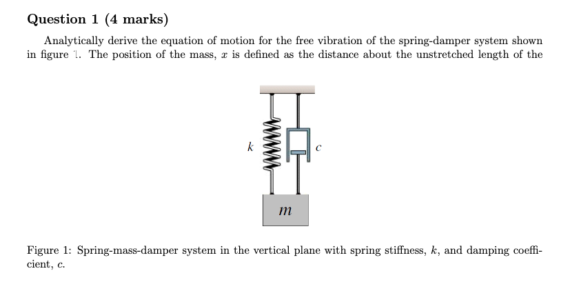 Solved Question Marks Analytically Derive The Equation Chegg