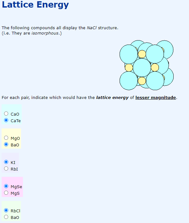 Solved The Following Compounds All Display The Nacl Chegg