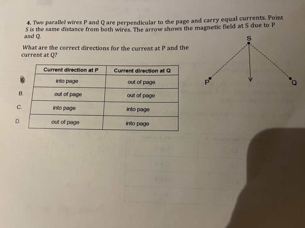 Solved 4 Two Parallel Wires P And Q Are Perpendicular To Chegg