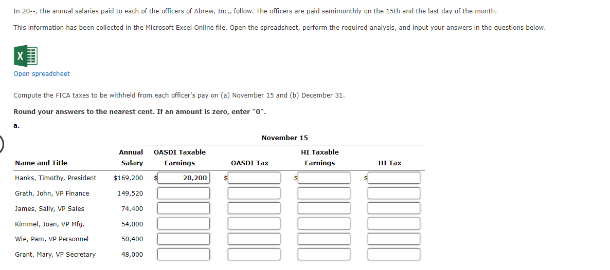 Solved In The Annual Salaries Paid To Each Of The Chegg