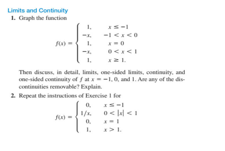 Solved Limits And Continuity 1 Graph The Function Chegg