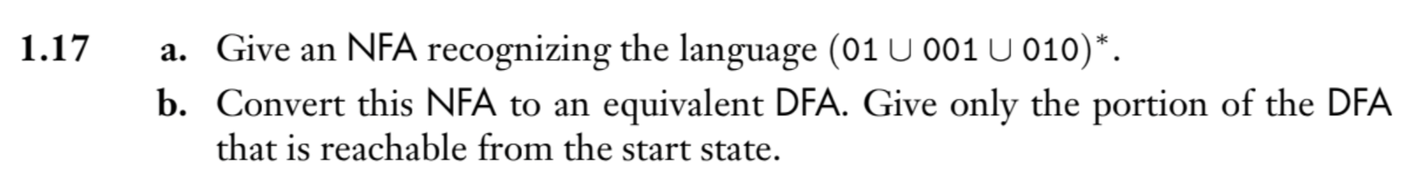 Solved 17 A Give An NFA Recognizing The Language Chegg