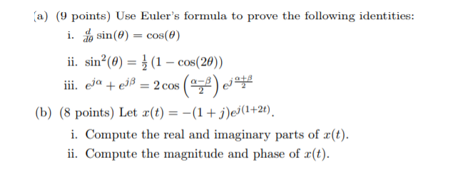 Solved A Points Use Euler S Formula To Prove The Chegg