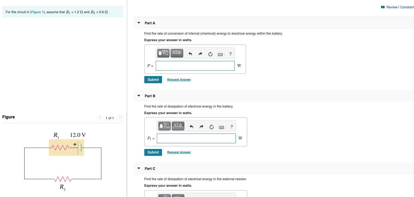 Solved A Review Constant For The Circuit In Figure 1 Chegg