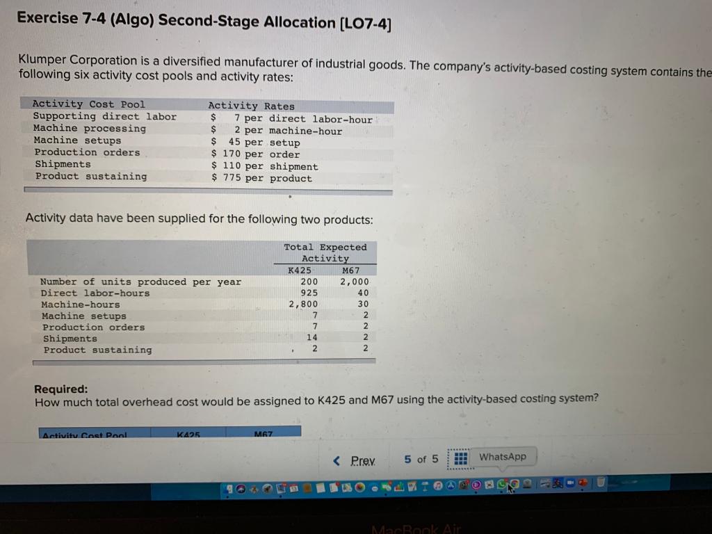 Solved Exercise 7 4 Algo Second Stage Allocation L07 4 Chegg