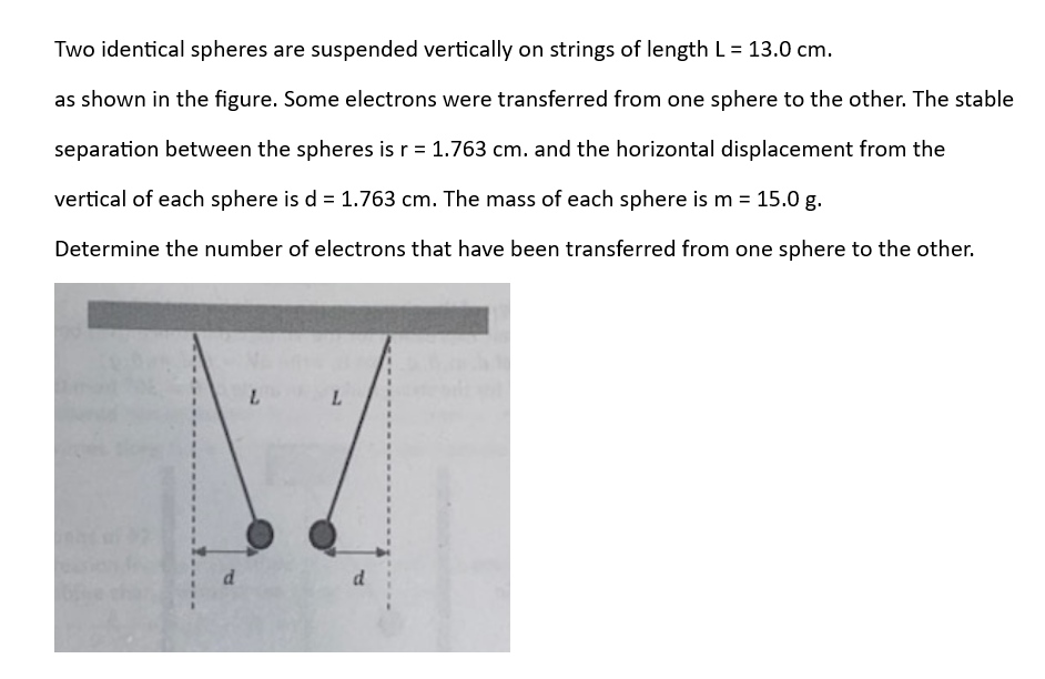 Solved Two Identical Spheres Are Suspended Vertically On Chegg