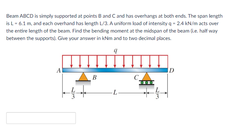 Solved Beam Abcd Is Simply Supported At Points B And C And Chegg