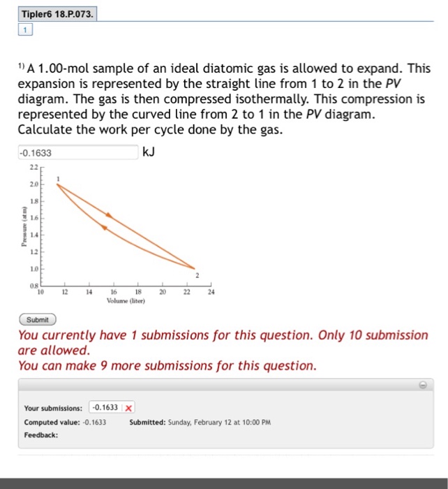 Solved A 1 00 Mol Sample Of An Ideal Diatomic Gas Is Allowed Chegg