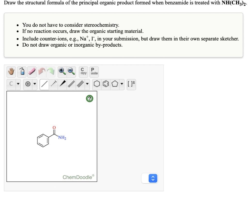 Solved Draw The Structural Formula Of The Principal Organic Chegg