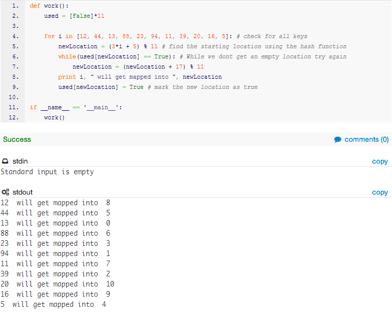(Solved) - Draw the 11-entry hash table that results from using the ...
