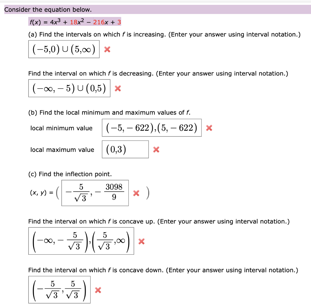 Solved Consider The Equation Below If An Answer Does Not Chegg