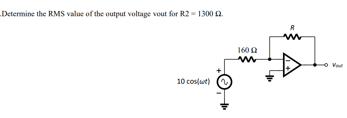 Solved Determine The RMS Value Of The Output Voltage Vout Chegg