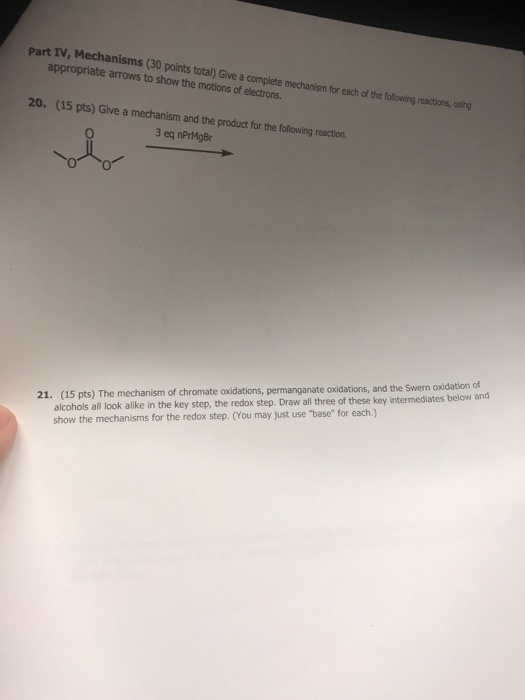 Solved Part IV Mechanisms 30 Points Total Te Arrows To Chegg