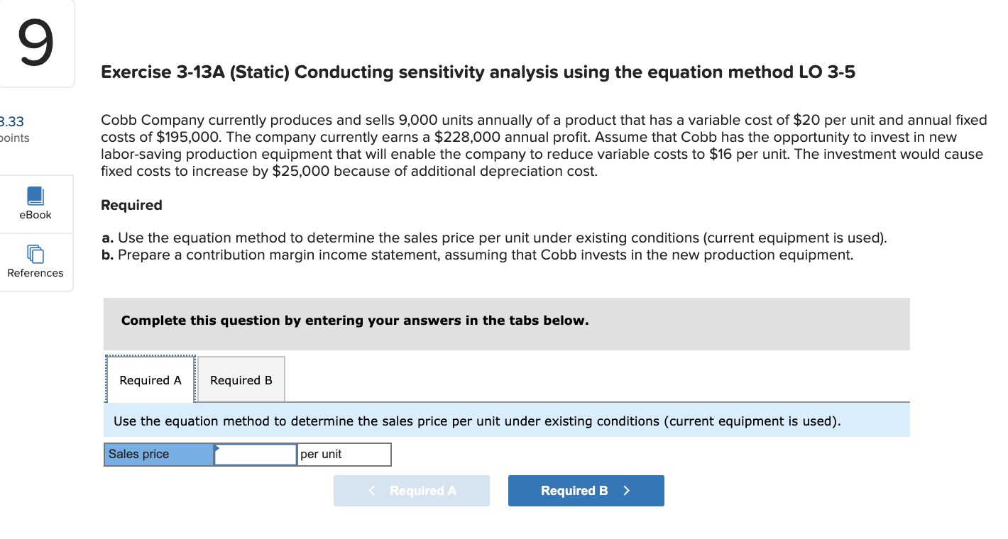 Solved Exercise A Static Conducting Sensitivity Chegg