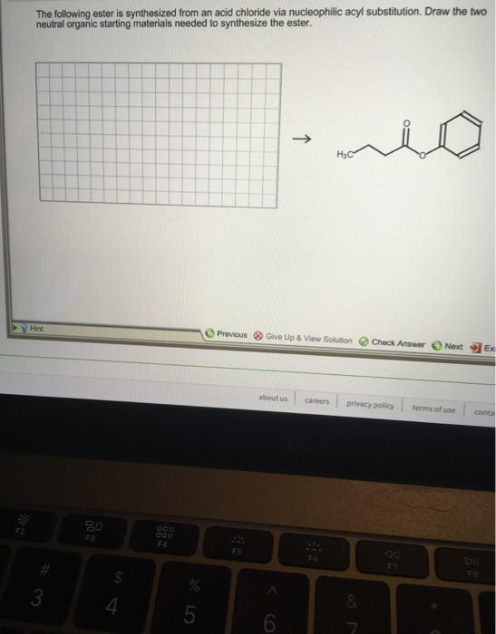 Solved The Following Ester Is Synthesized From An Acid Chegg