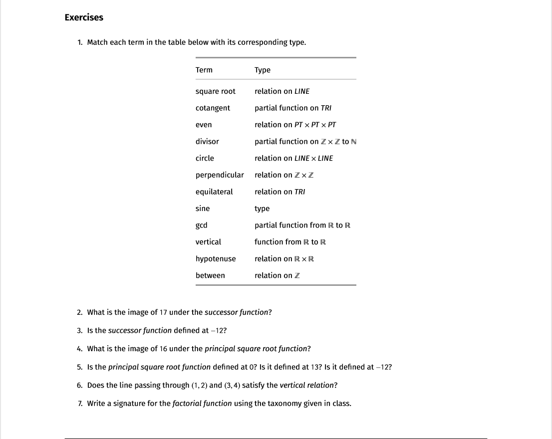 Solved Match Each Terms With The Correct Correspond Type For Chegg