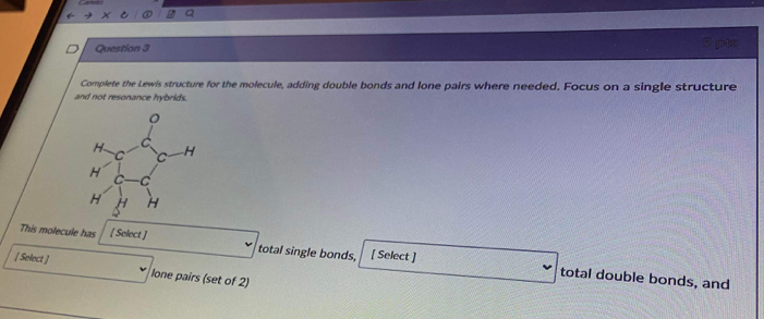 Solved Complete The Iewis Structure For The Molecule A