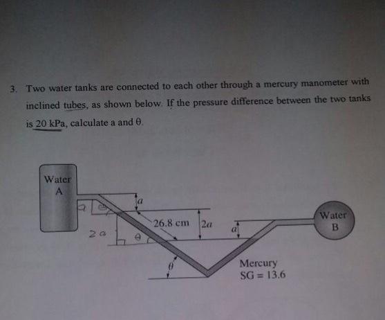 Solved 3 Two Water Tanks Are Connected To Each Other Chegg