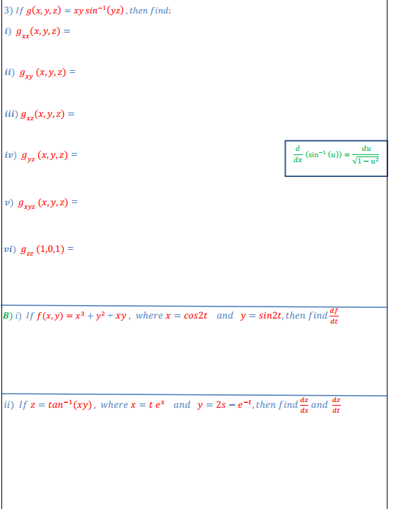 Solved If G X Y Z Xy Sin Yz Then Find Xx X Y Chegg