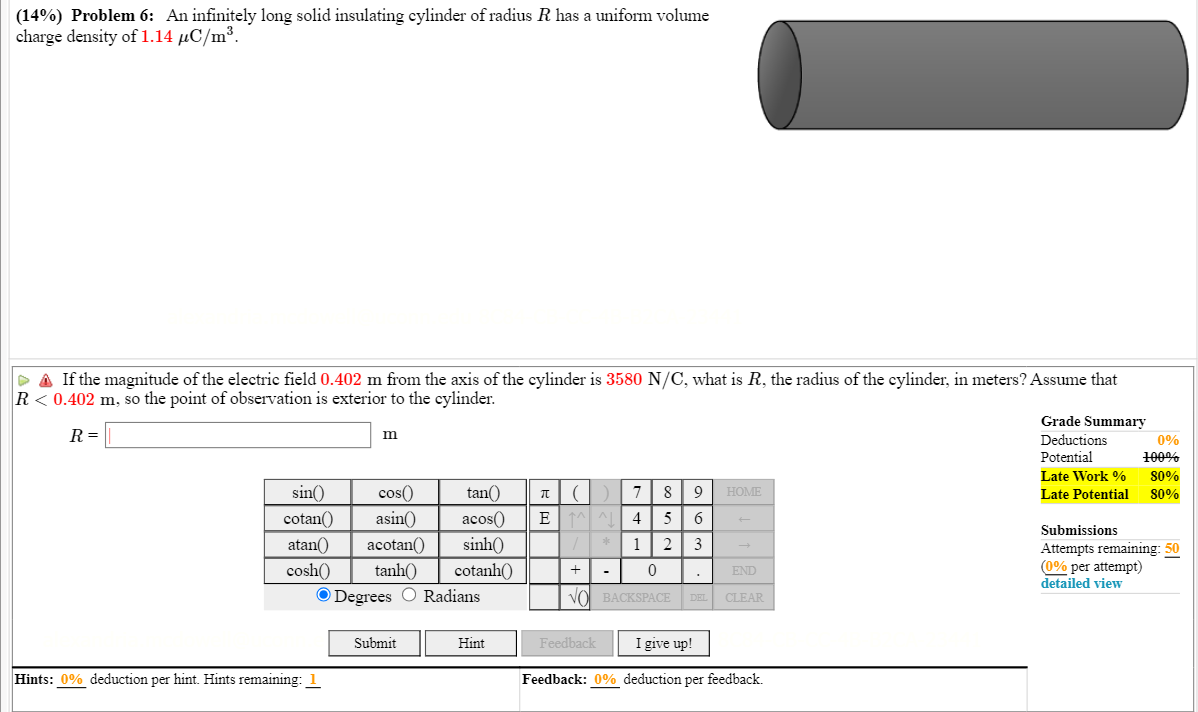 Solved Problem 6 An Infinitely Long Solid Insulating Chegg