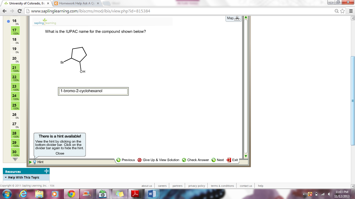 what is the iupac name for the compound shown below sapling