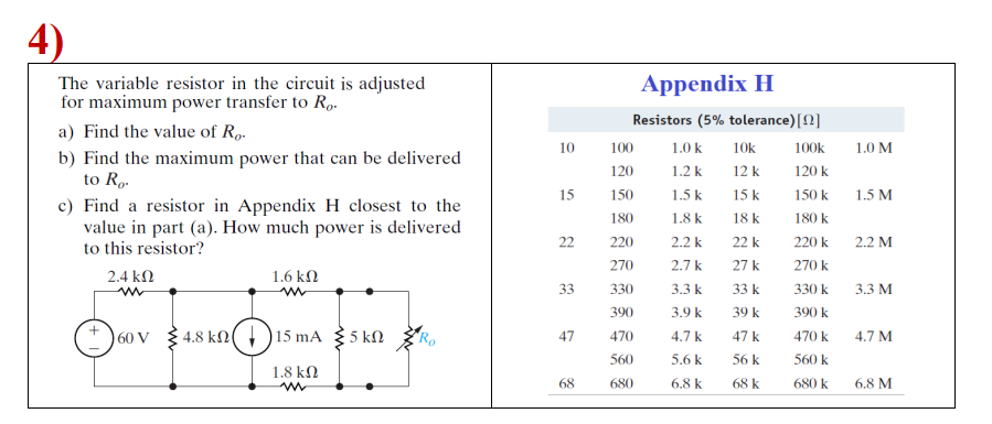 Solved 4 The Variable Resistor In The Circuit Is Adjusted Chegg