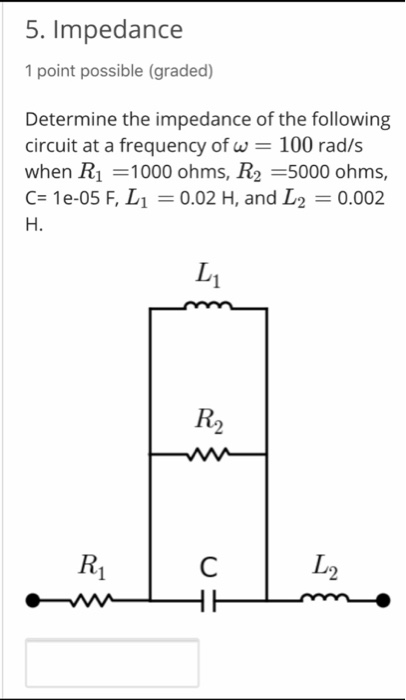 Solved Impedance Point Possible Graded Determine The Chegg