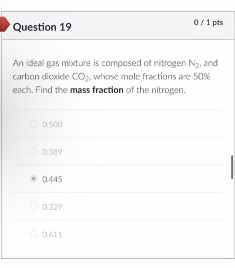 Solved An Ideal Gas Mixture Is Composed Of Nitrogen N2 And Chegg