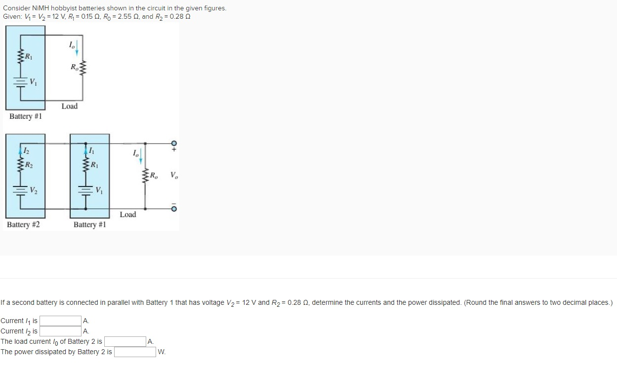 Solved Consider NiMH Hobbyist Batteries Shown In The Circuit Chegg